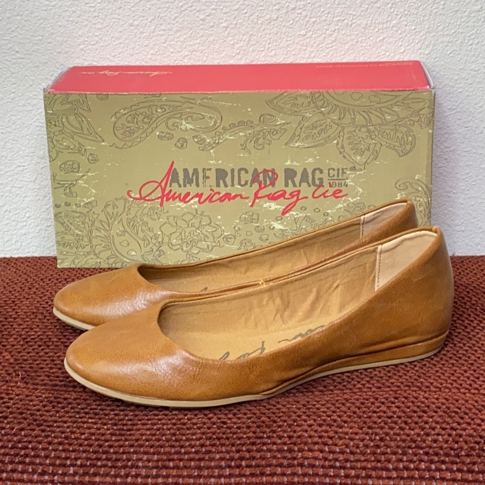American Rag Ballet Flats AELLIE Cognac NWOT